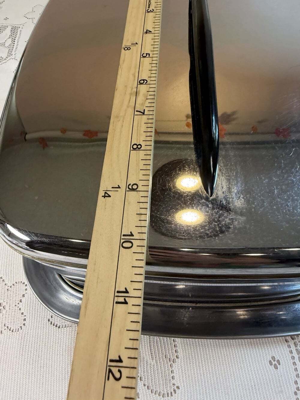 Vtg MCM Lincoln Beautyware Chrome Stainless Steel Cake Carrying Case Handle Rare - Picture 2 of 16